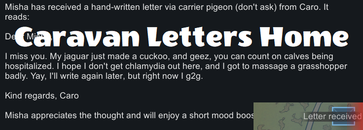Caravan Letters Home