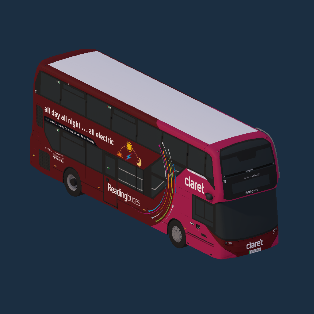 Reading Buses 19 RG19 ZEB Claret 21 Livery