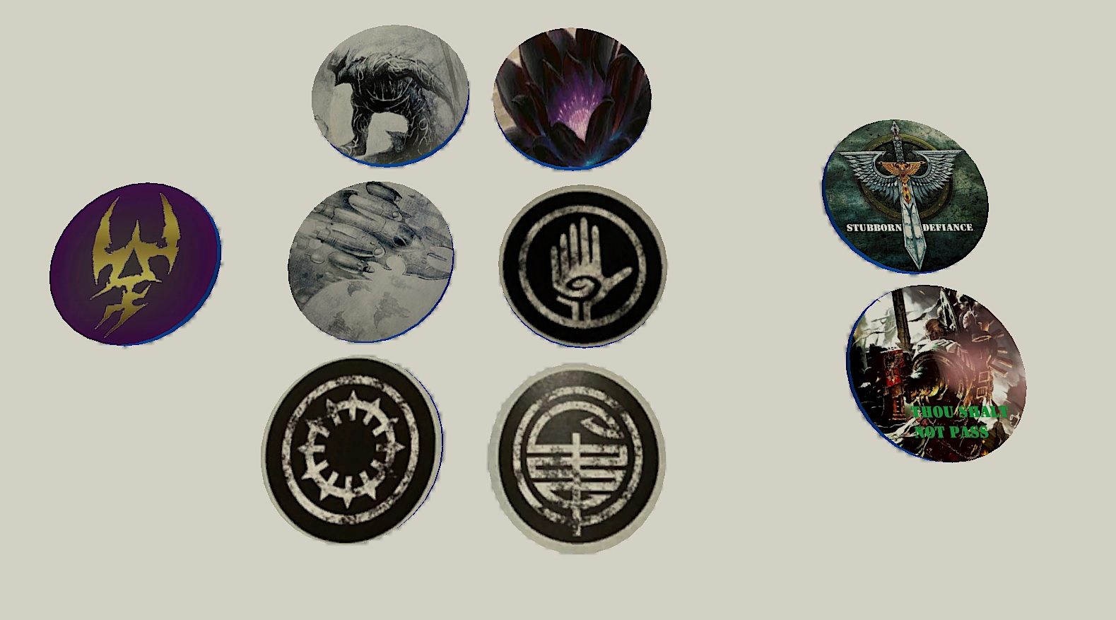 Drukari Combat Drug Tokens and Dark Angels Stubborn Defiance Token