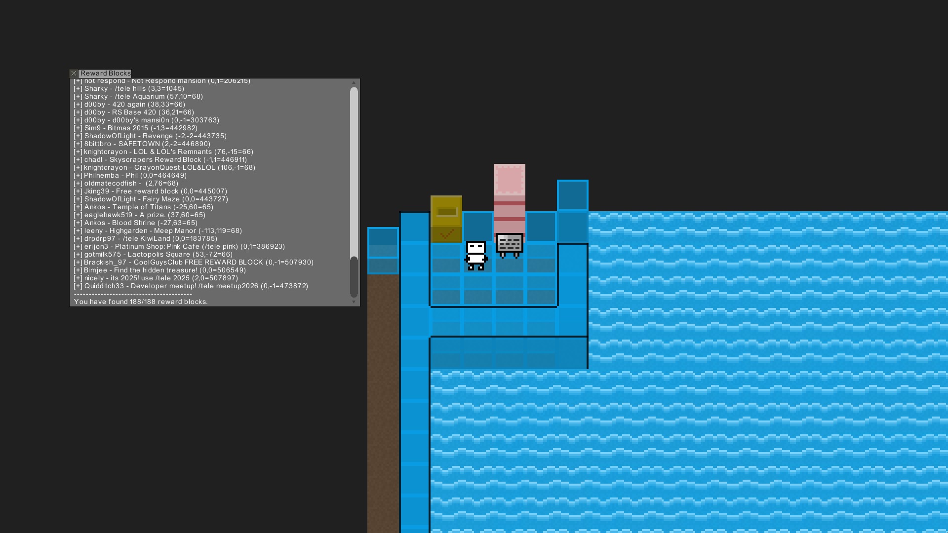 8BitMMO player exploring a water-filled pixel-art area
