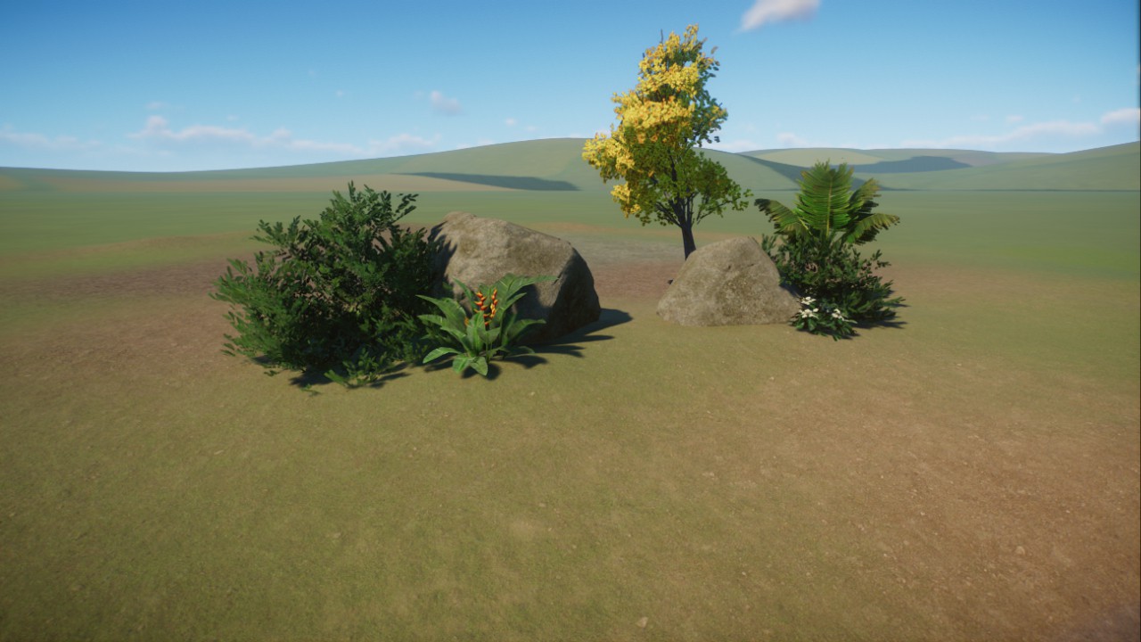 Tropical Plant and Rock set