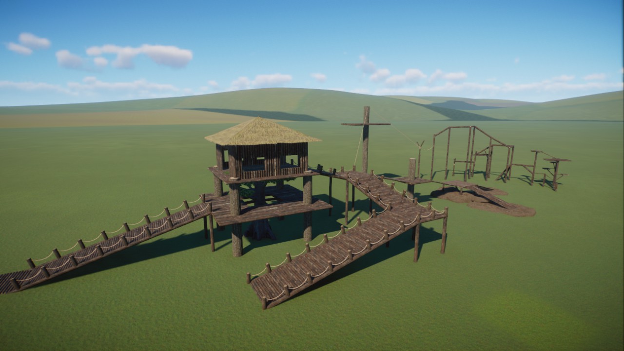 Large Treehouse and Climbing Frame