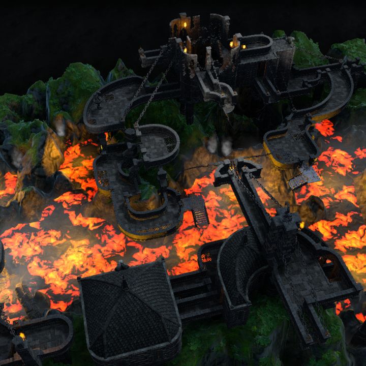 Battlemap Lava River Serpent Monastery