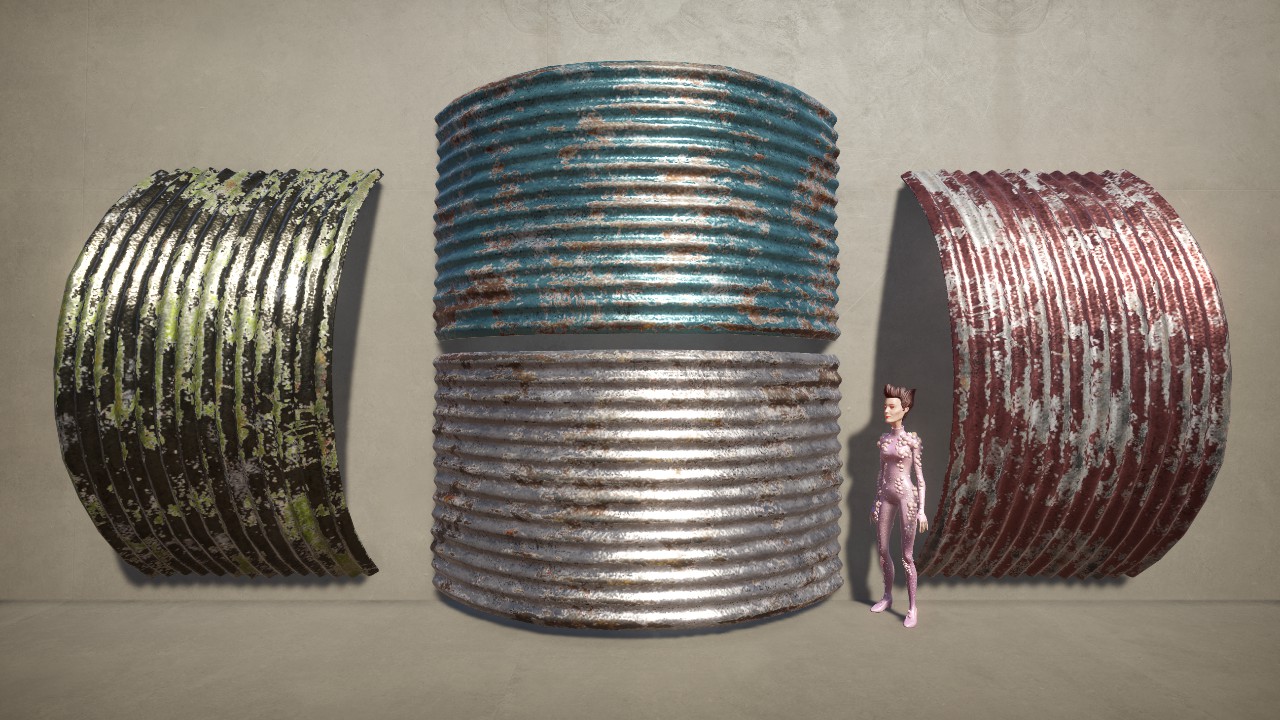 [AA] Sheet Metal 2x4 Corrugated T2 - Curved 2