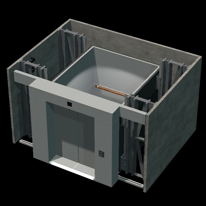 Elevator closed-cabin-no-top