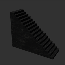 stair 17 steps full marble black