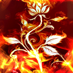 Fire Flower Painting Custom