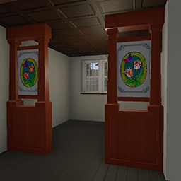Stained Glass Partition Sapele