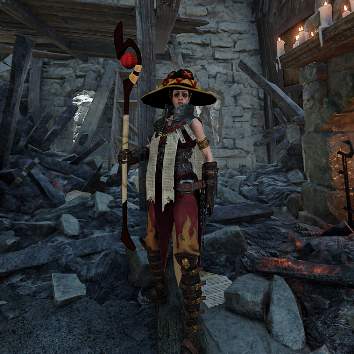Crimson Demon Hat and Staff