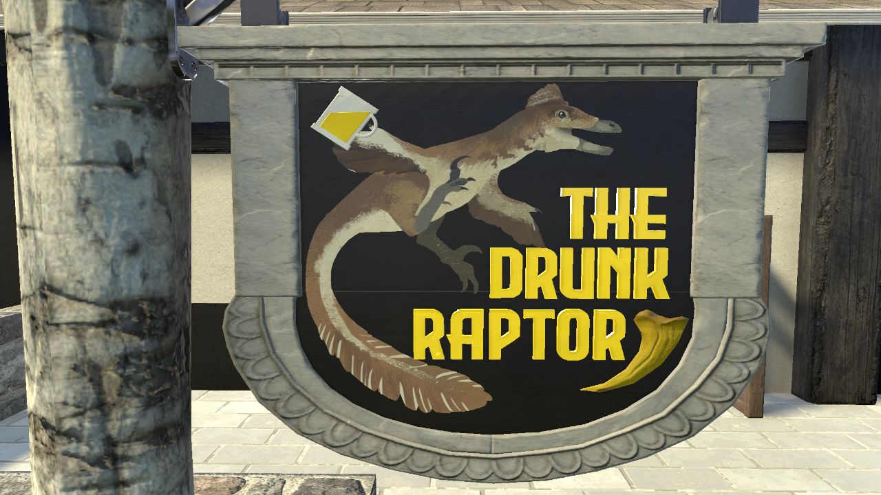 The Drunk Raptor sign