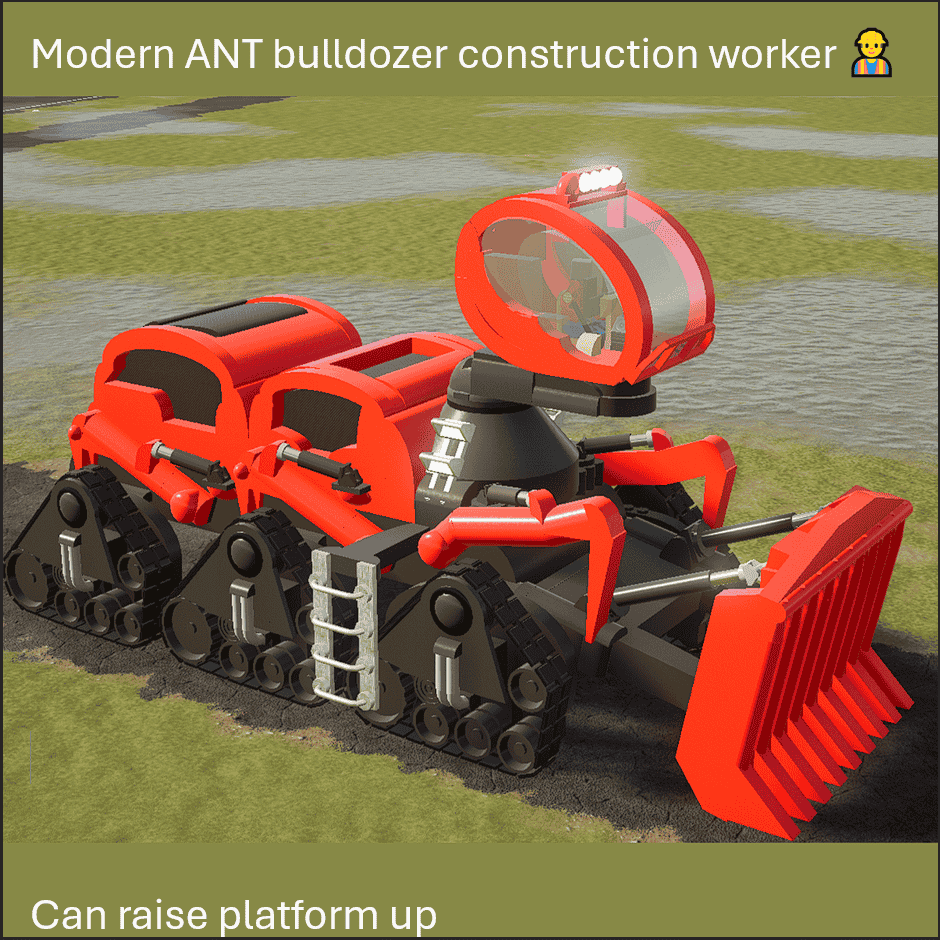 Ant buldozer construction worker