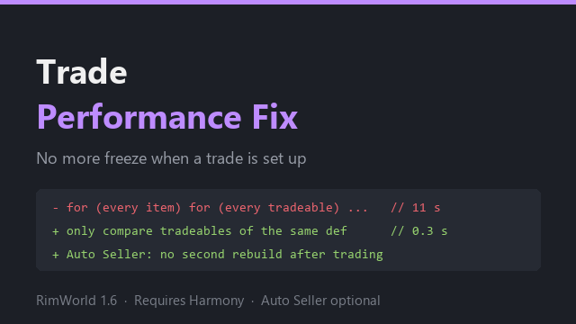 Trade Performance Fix
