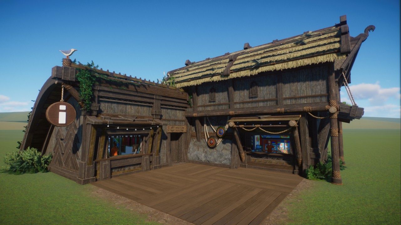 Nordic Large Grass and Thatch Double Shop Shell
