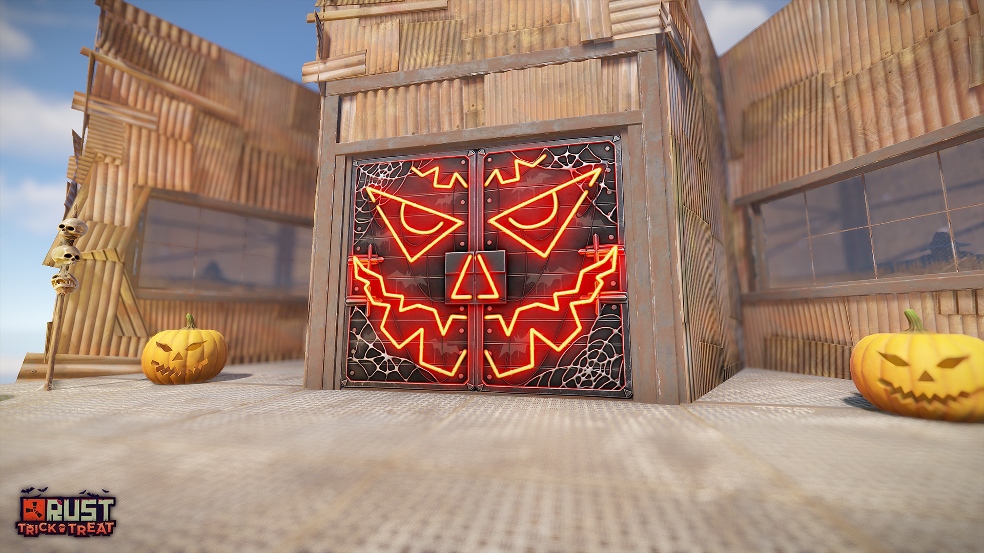 Neon Pumpkin Metal Double Door