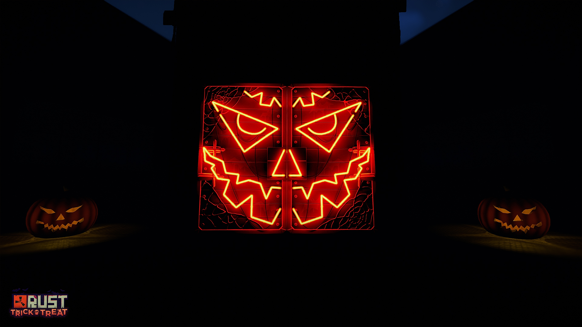 Neon Pumpkin Metal Double Door