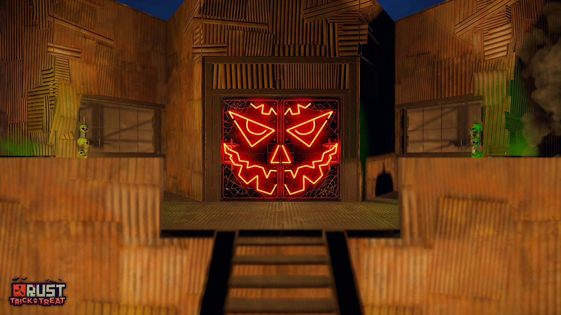 Neon Pumpkin Metal Double Door