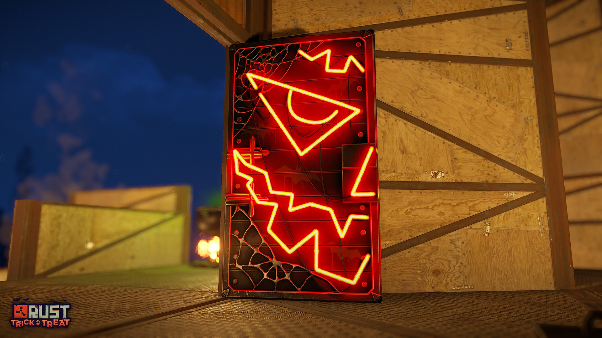 Neon Pumpkin Metal Double Door
