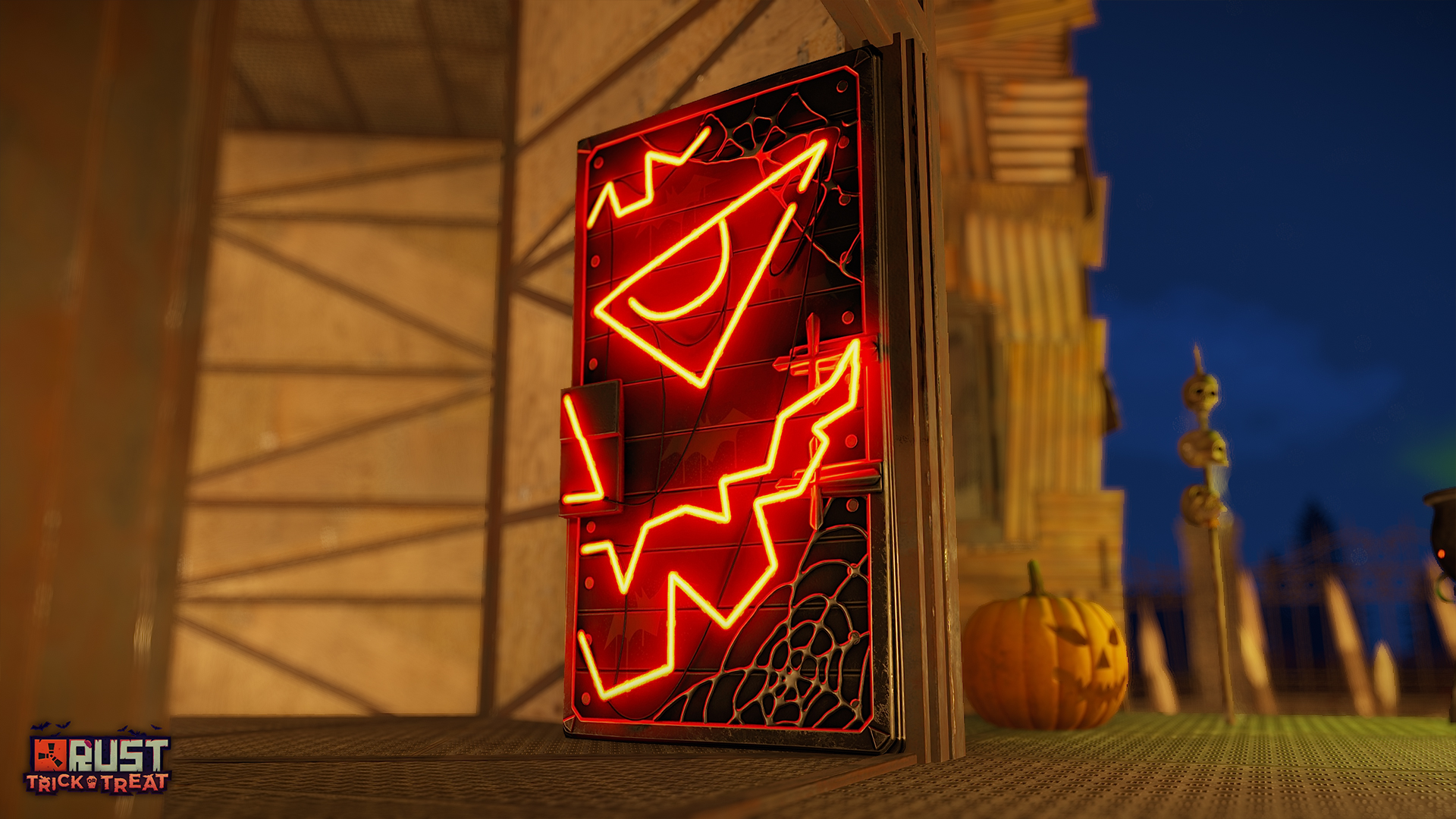 Neon Pumpkin Metal Double Door