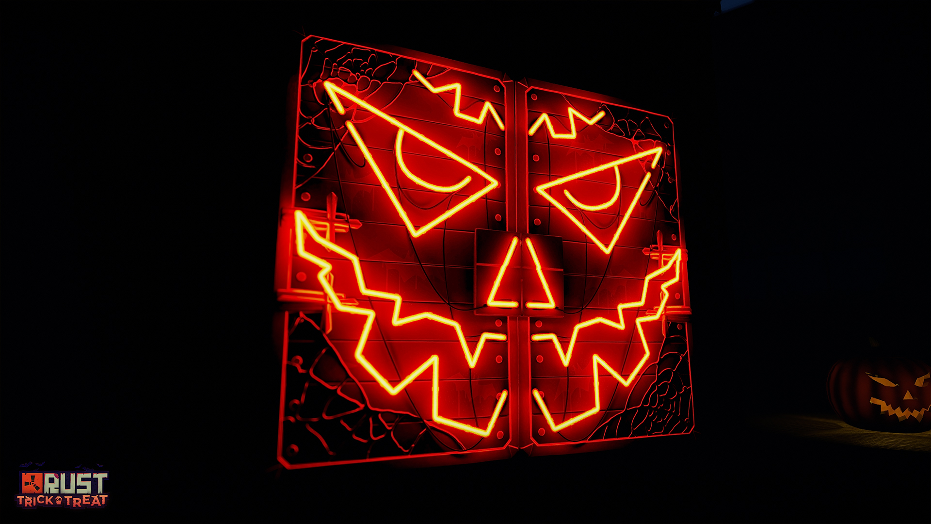 Neon Pumpkin Metal Double Door