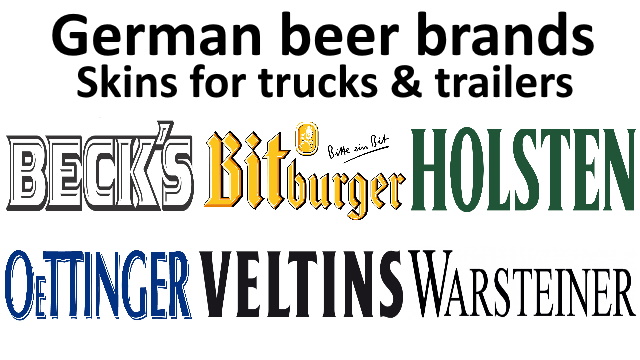German beer brands skins for trucks & trailers