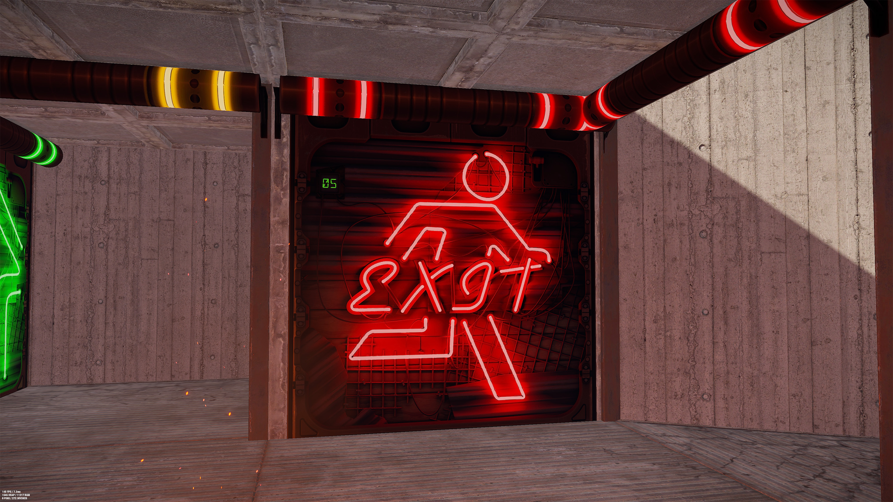 Neon Exit Garage Door thumbnail 2