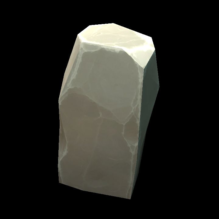 Rock - white, low-poly - 01A preview