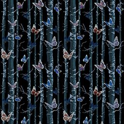 1x1 Slider Square Butterflies in trees wallpaper