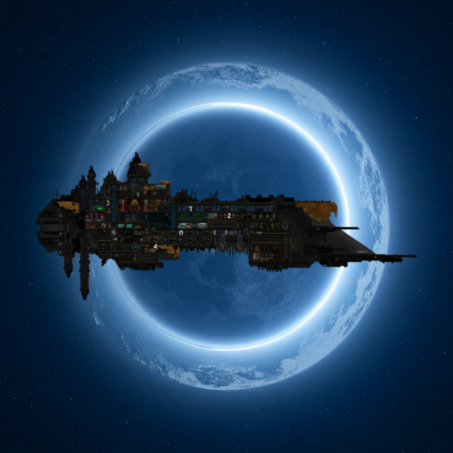 [Warhammer 40K] Night Lord-class - The Ultimate Automated "Wheelchair" Sub | 46 Turrets | Orbital Strike – Barotrauma Mod