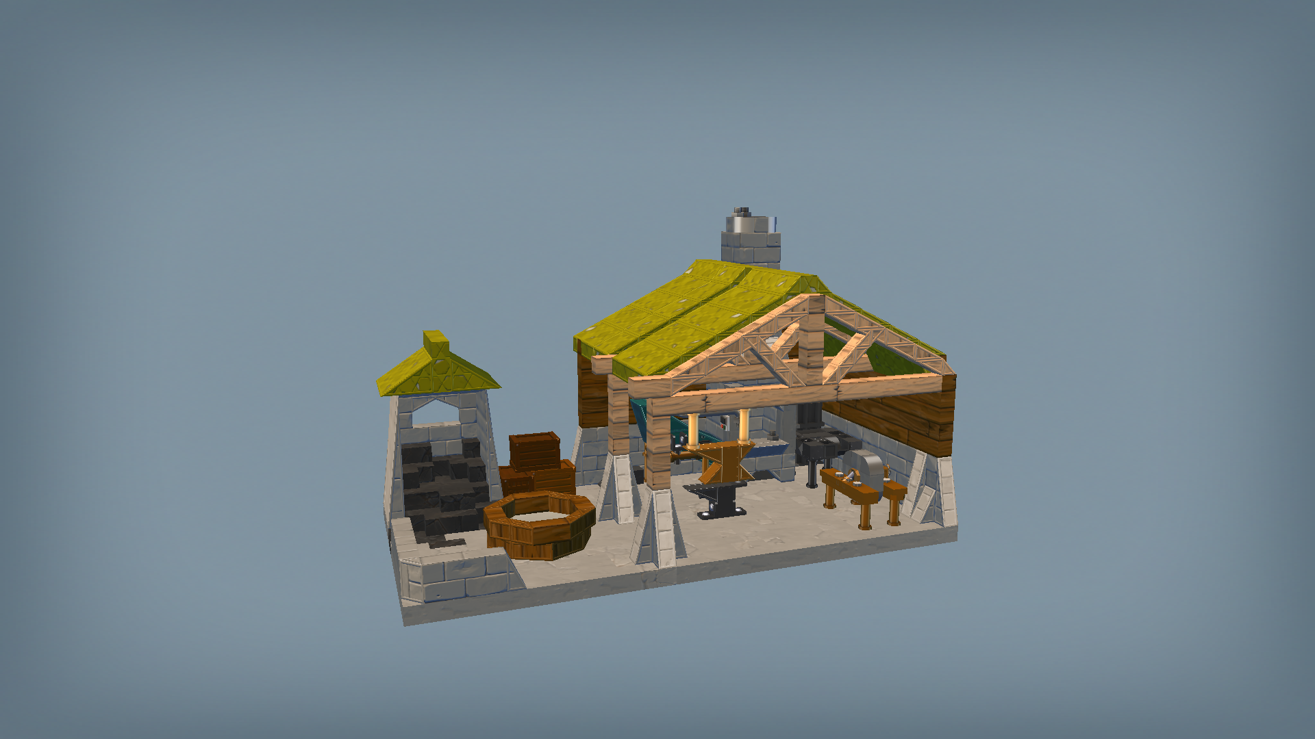 Small Blacksmith's Shop for Medieval Village