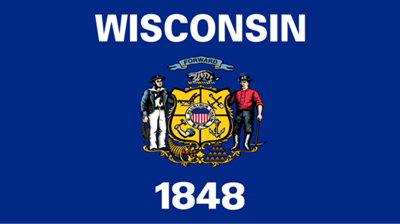 The flag of the state of Wisconsin
