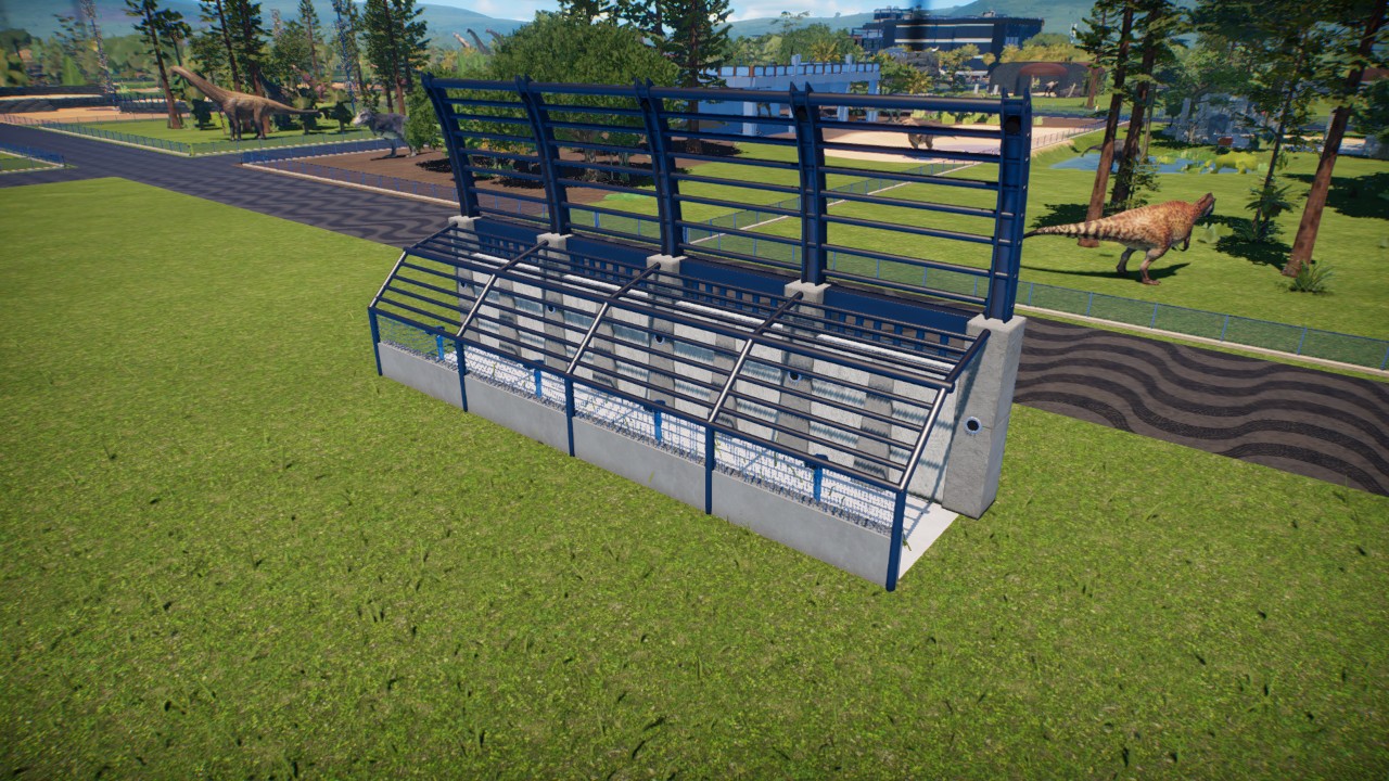 Big fence with viewing inside of it.