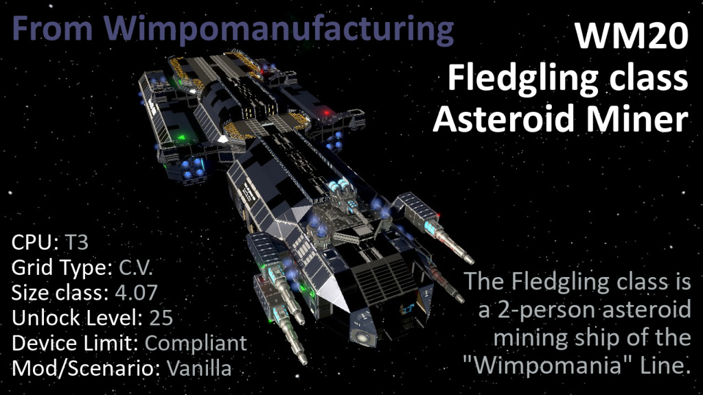 WM20 Fledgling class Asteroid Miner preview