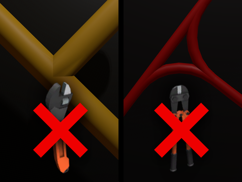 No tool required for pipe/cable merging