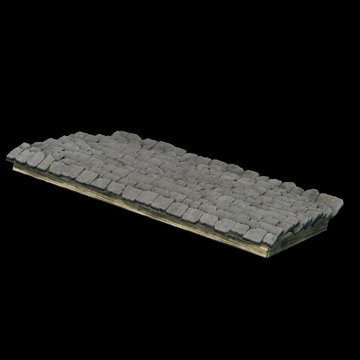 Tiled stone roof - mirrored