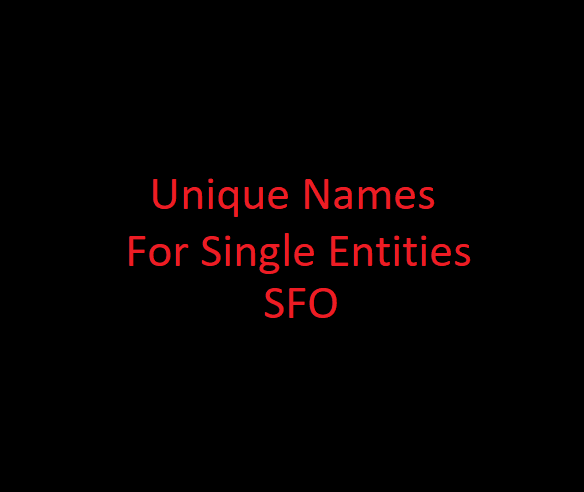Unique Names for Single Entities - SFO