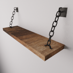 Solid Rustic Chain Shelf