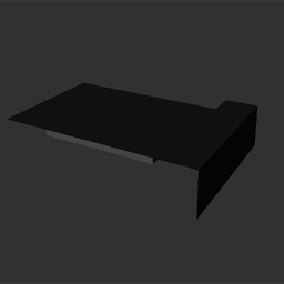 window sill right black satin  small + 5cm