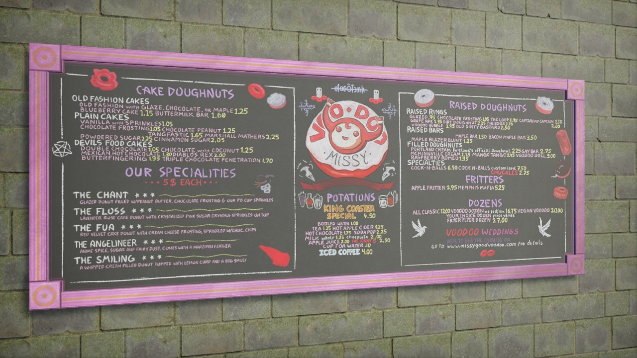 Missy Voodoo Menu