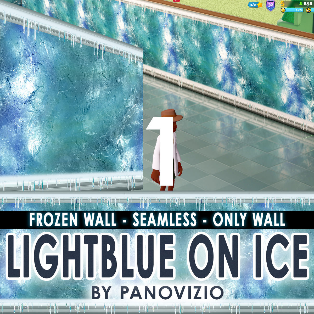 PANO LIGHTBLUE ON ICE - ONLY WALL TEXTURE - NO PIPES SYSTEM