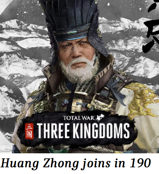 Huang Zhong joins player's faction in 190