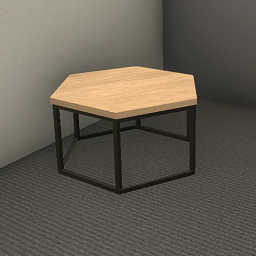 Hexagonal coffee table - Light wood (Large)