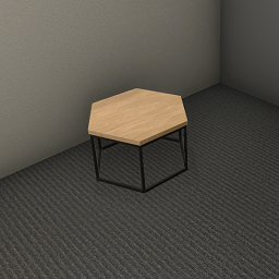 Hexagonal coffee table - Light wood (Small)