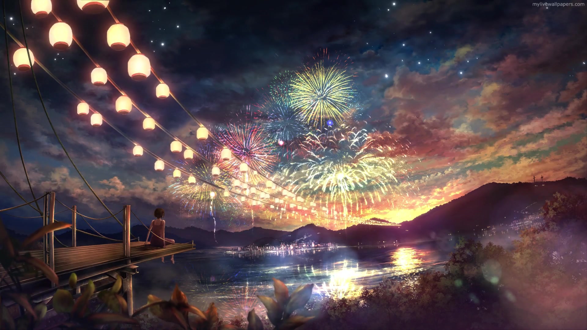 Anime firework painting