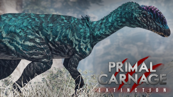 Whimsical Feathered Dilophosaurus