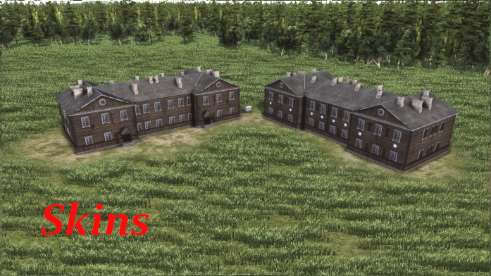 Wooden residental building 1-244-2 - Skins preview