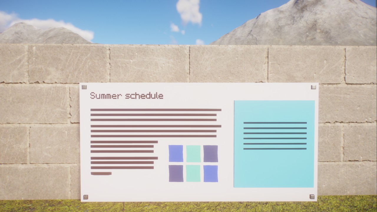Schedule sign for events