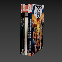 Stack of Marvel Comics (vertical)