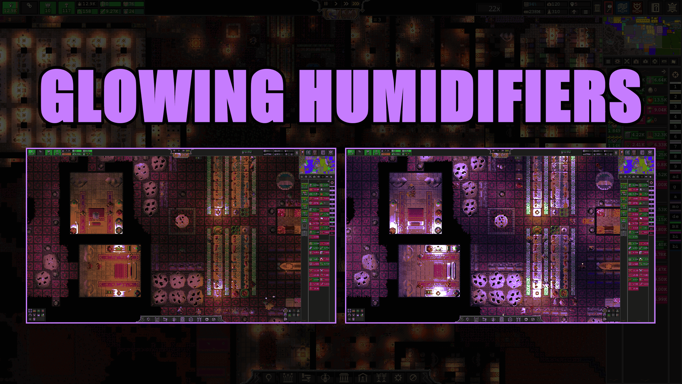 Glowing Humidifiers [Halby] - Garthimi Blobs Glow Purple at Night