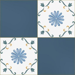 1x1 Ornate Tile for Ornate Blue Tile Set
