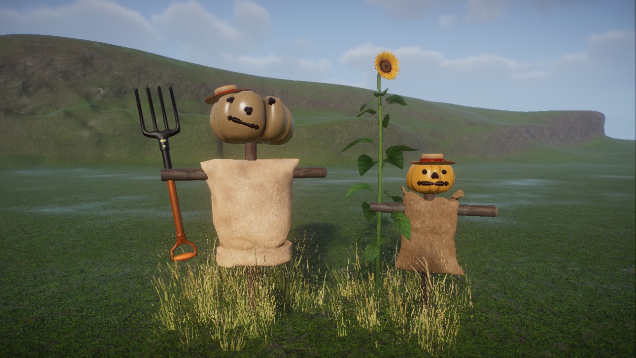 scarecrows, autumnal decoration, Vogelscheuchen